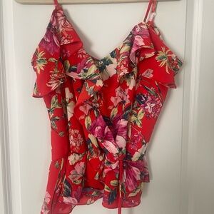 Floral Ruffle Women's Blouse